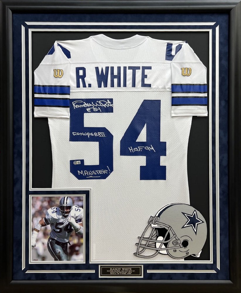 RANDY WHITE AUTOGRAPHED HAND SIGNED CUSTOM FRAMED DALLAS COWBOYS